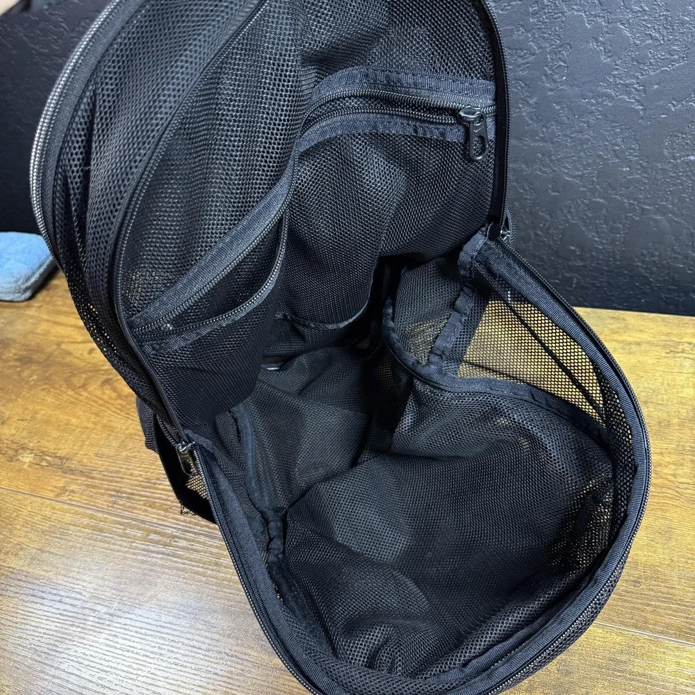 Nike Mesh Swoosh Backpack Black Polyester‎ Bag Unisex OS